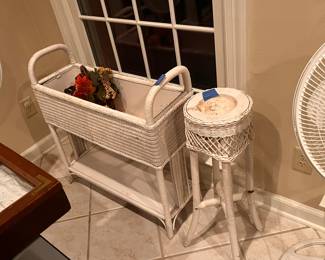 Wicker plant stands 