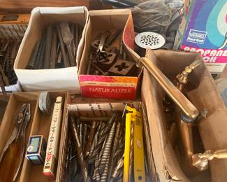 assorted tools and faucet