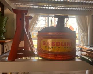 gasoline can and jack stands
