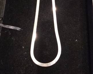 18" sterling silver herringbone necklace 