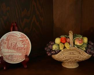 Fruit Figurines and Small Decorative Plate