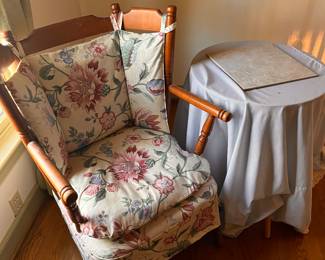 Vintage Wooden Chair with Cushions