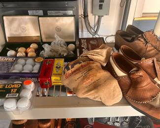 golf balls and golf shoes