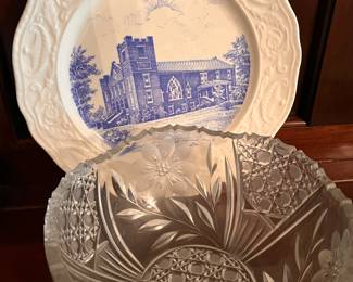 Decorative Plate and Crystal Bowl