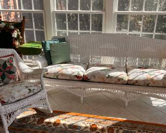 White Wicker Outdoor Patio Set