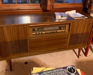entertainment center with built in radio
