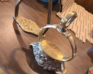 antique horse stirrups fancy and brass 