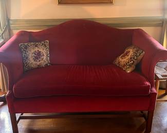 Red Ornate Couch 