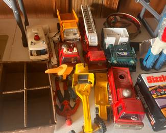 Firetruck, ambulance, jeep toy trucks