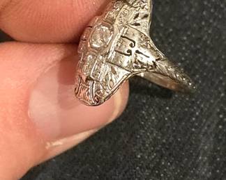 awesome art deco 14k gold ring 