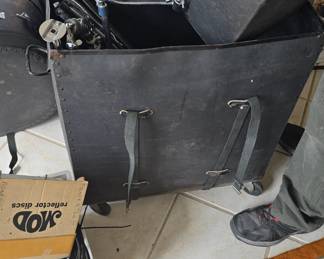 large collection of drums, speakers, stands, wires and awesome vintage microphones 