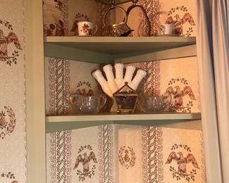 Assorted Glass and Brass Items