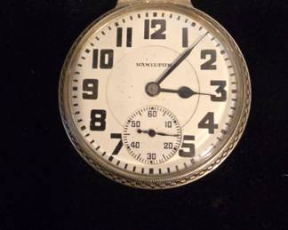 Hamilton 14k gold filled railroad grade pocket watch working !!