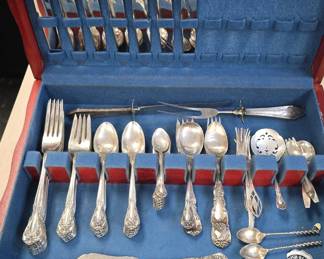 Alvin sterling silver flatware set Chateau Rose pattern