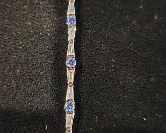 sterling silver bracelet with stones 