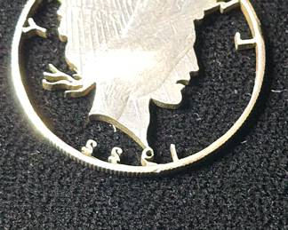 1922 peace dollar machined into a cool pendant 90% silver