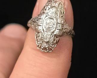 awesome art deco 14k gold ring 