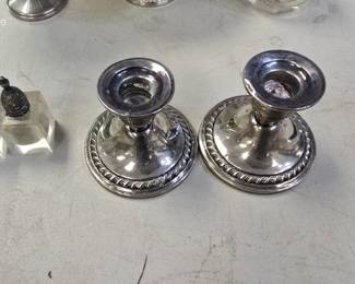 Sterling silver weighted candlesticks 