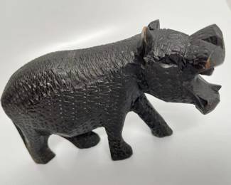 4300 Vintage Hand Carved Wooden Hippo Figurinemin