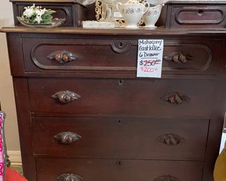 Mahogany antique dresser- 6 drawer