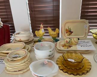 Homer Laughlin Hacienda dishes, many more off brand with similar print