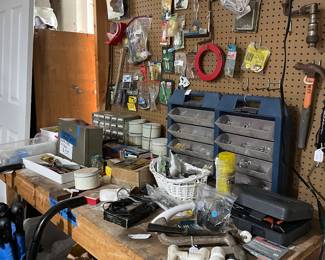 Work bench with pegboard