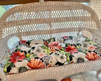 White Wicker Loveseat