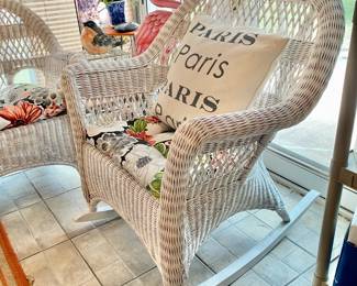 White Wicker Rocking Chair