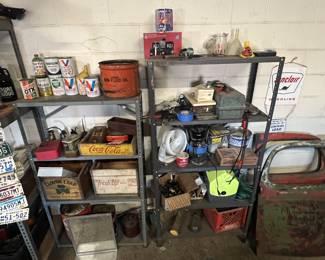 Oil CAns, Advertising,  Fishing Stuff, 10+ Reels, 