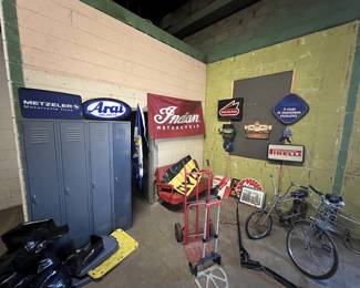 Motorcycle, Car and Beer Signs