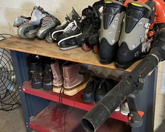 Size 13/14 Boots, skates, Etc. - Husqvarna Gas Blower - NICE