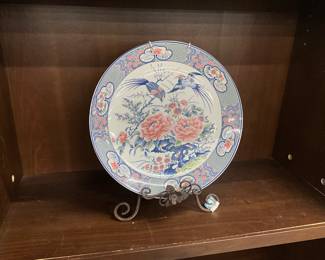 Japanese Imari Chop Plate w/Birds & Flowers 