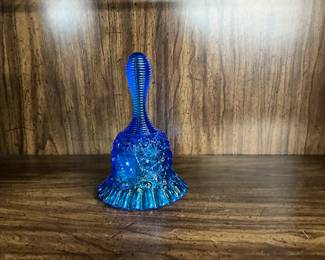 Fenton Cobalt Blue Crimped Glass Bell