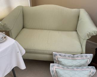 Custom upholstered loveseat
