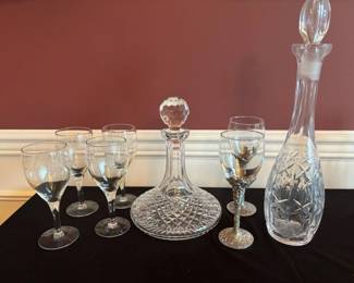 Crystal Decanters Etched Wineglasses Seagull Pewter Wine Glasses