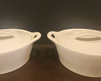 Two Corningware Creations Stoneware Covered Casserole Dishes