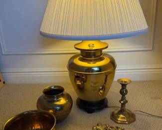 Brass Lamp And Other Brass Decor