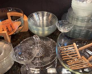 Arococ France Clear Glass Plates Bowls and Salad Bowls