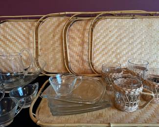 Bamboo Serving Trays Glass Snack Plates And Cups And More