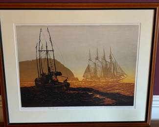 Elton Bennett Signed Art The Offshore Wind Serigraph
