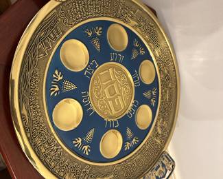 Vtg brass Passover tray