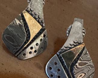 Handmade gold, sterling earrings