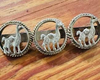 Sterling camel trio pin brooch
