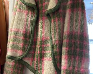 Vintage green pink plaid jacket