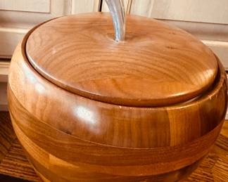 Mid Century Walnut apple ice bucket