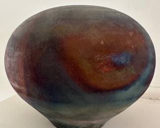 Raku pottery vase