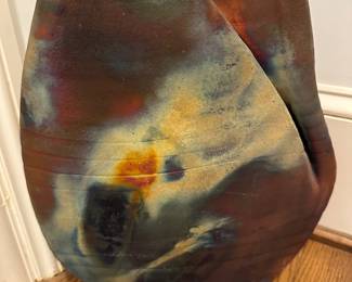 Raku pottery vase