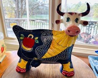 Turov Pottery Cross bull art