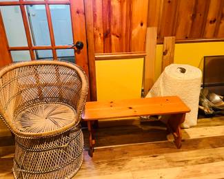 Chair and bench $15 each 