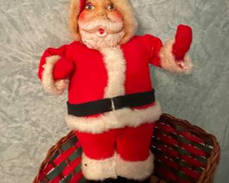 Vintage flocked Santa Claus